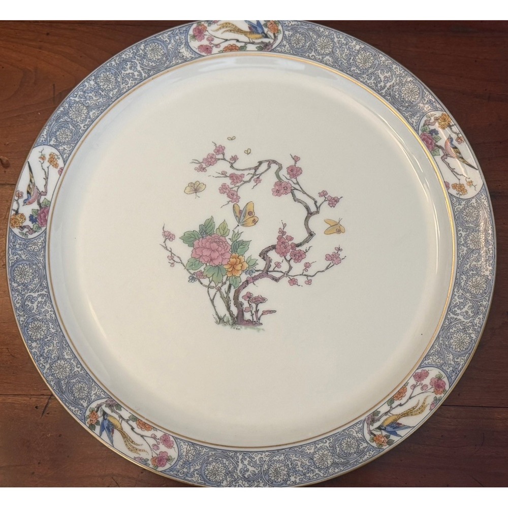 Vintage 1920s Lenox MING Large 14" Chop Plate Round Serving Platter Black Stamp